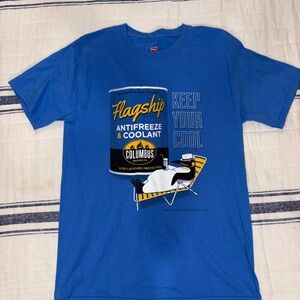 Vintage Hanes Blue Graphic Tee with Coolant Design